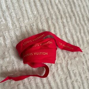 Louis Vuitton Red Ribbon with Gold Logo
